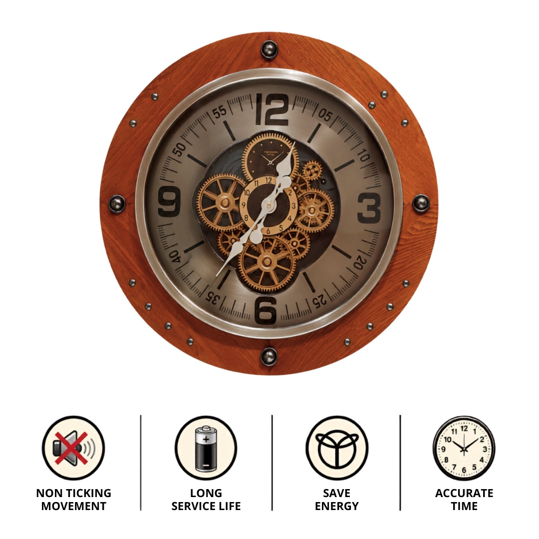 Modern bronze wall clock