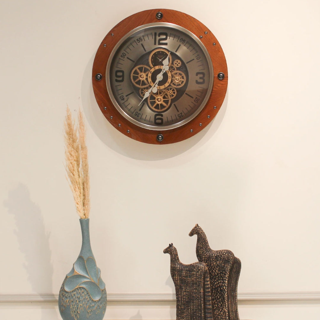 Modern bronze wall clock