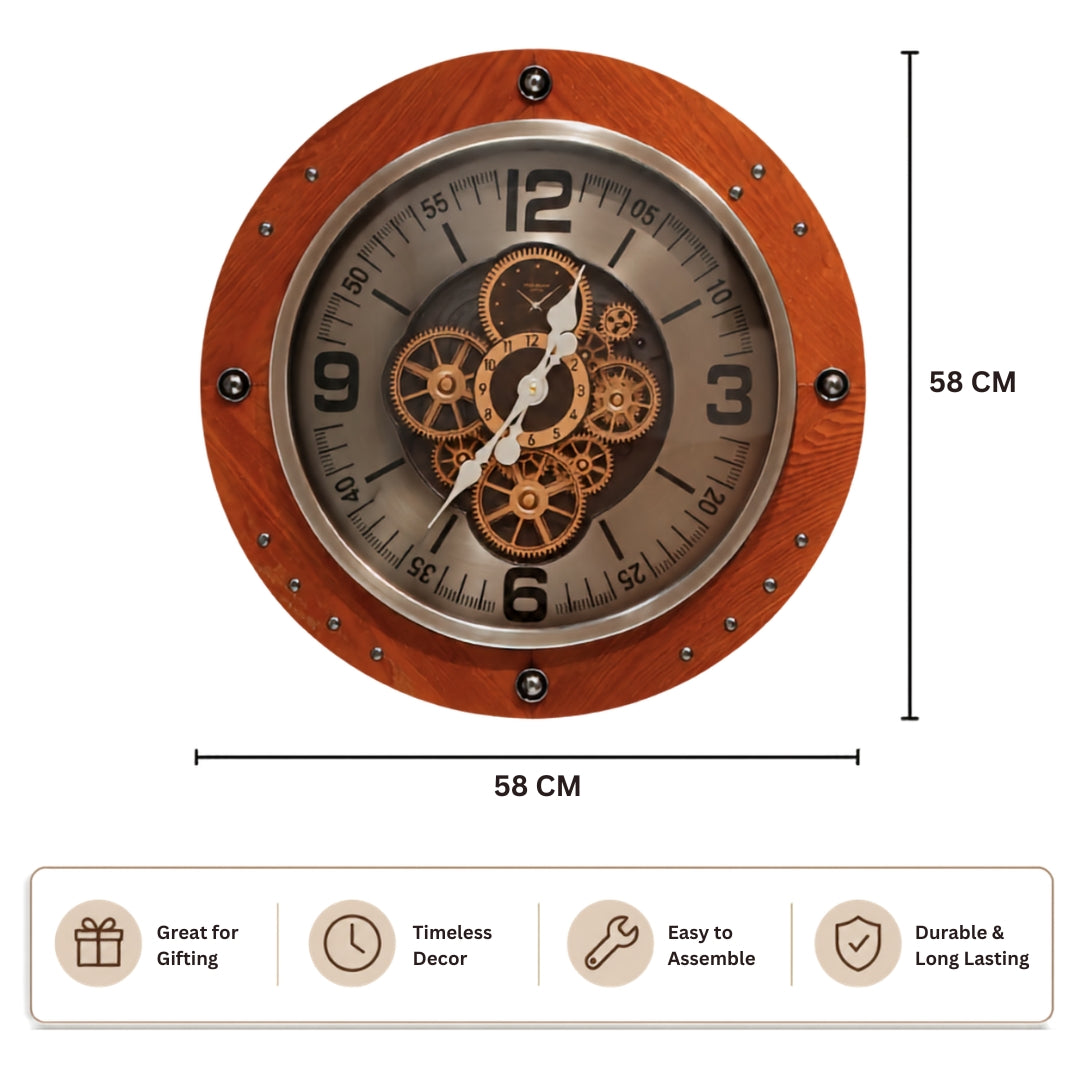 Modern bronze wall clock