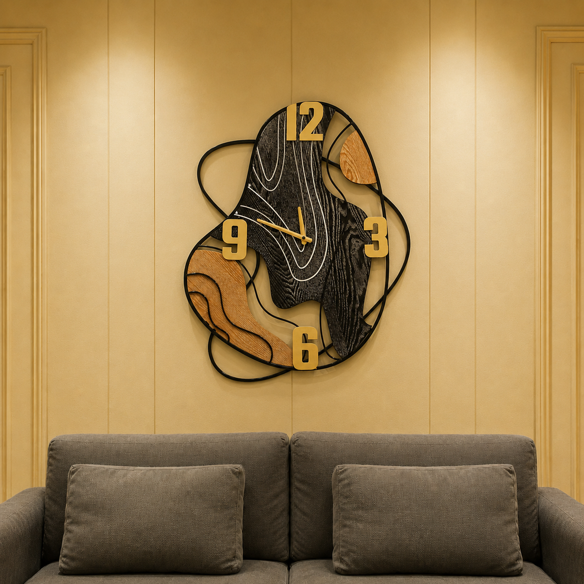 Modern Abstract Wooden Wall Clock