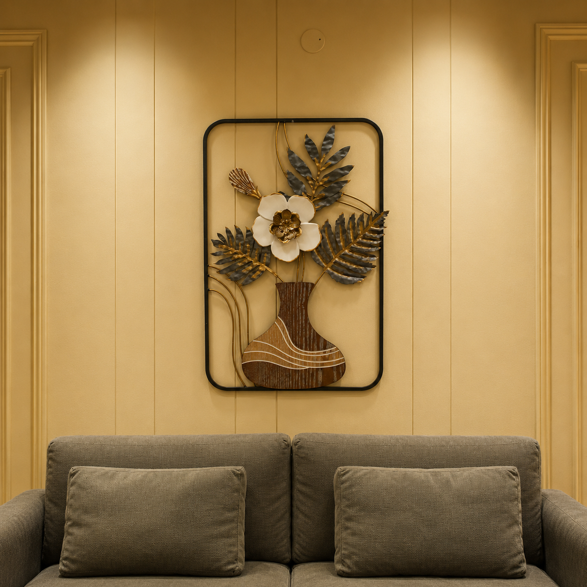 Floral Vase Metal Wall Art