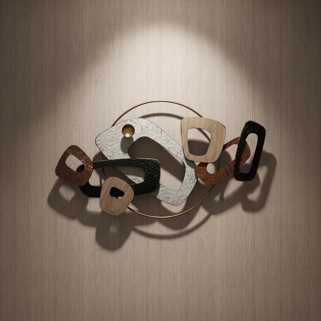 Modern Abstract Metal Wall Art – Luxury Geometric Wall Décor
