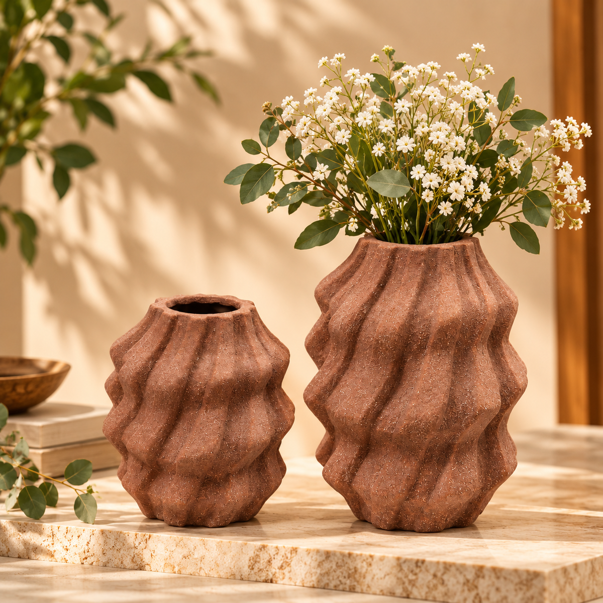 textured ceramic vase