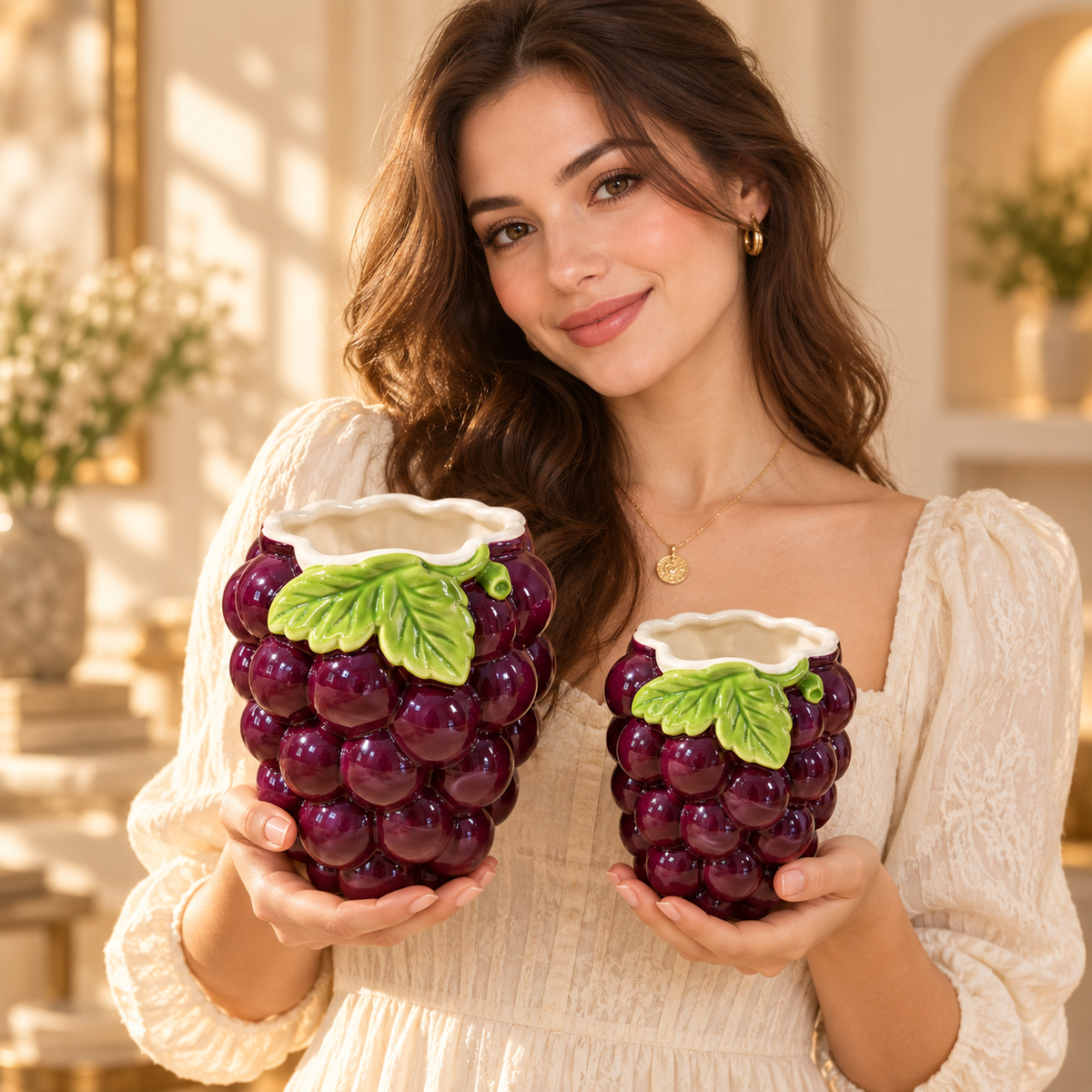 Ceramic Blackberry Shaped Decorative Vase