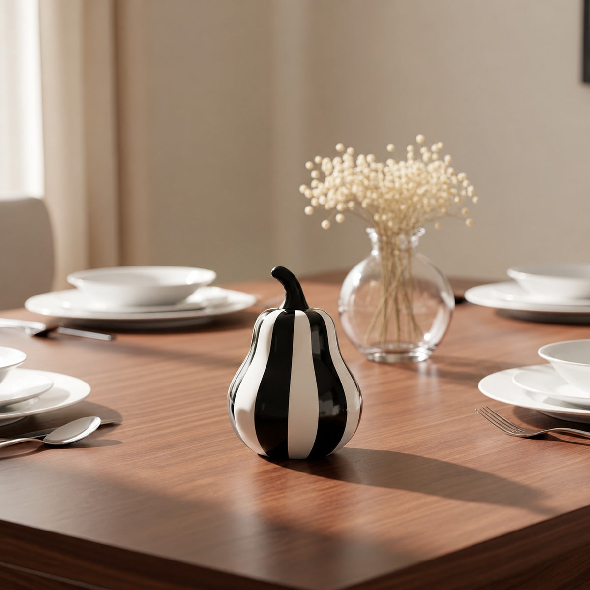 Monochrome Pear Decor Pair