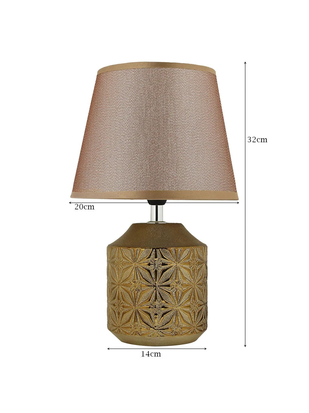 Antique Table Lamp with Embossed Geometric Base