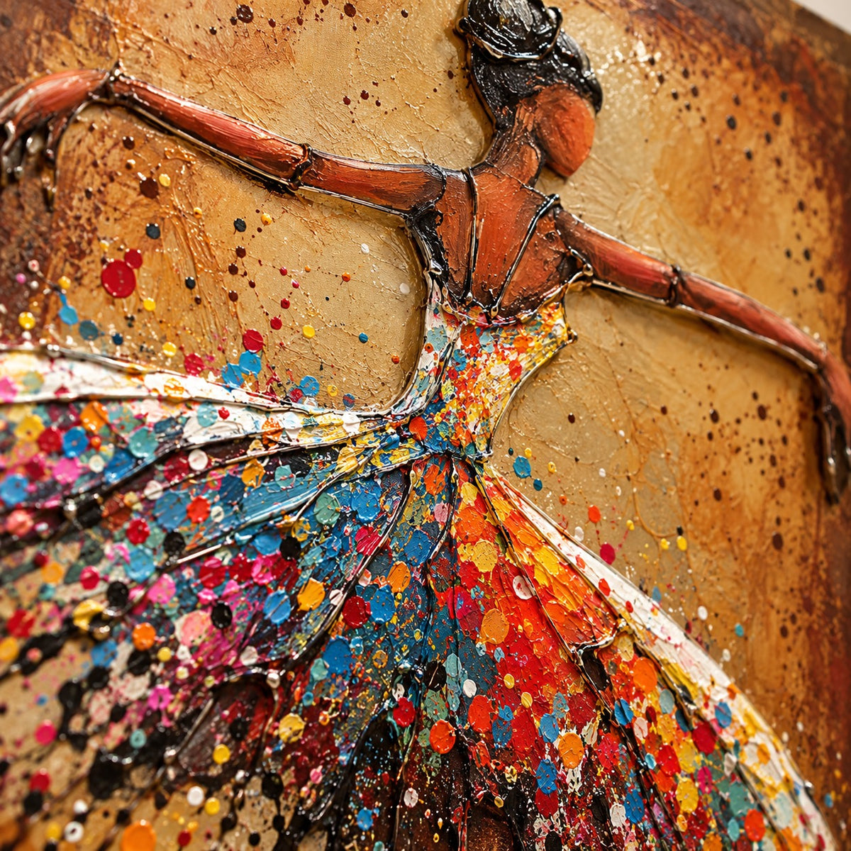 Colourful Ballerina Large 3D Metal Wall Art – 120 × 80 cm