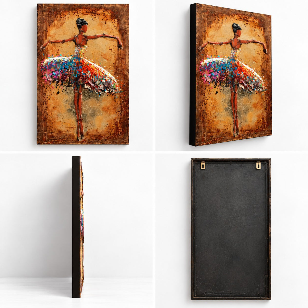Colourful Ballerina Large 3D Metal Wall Art – 120 × 80 cm