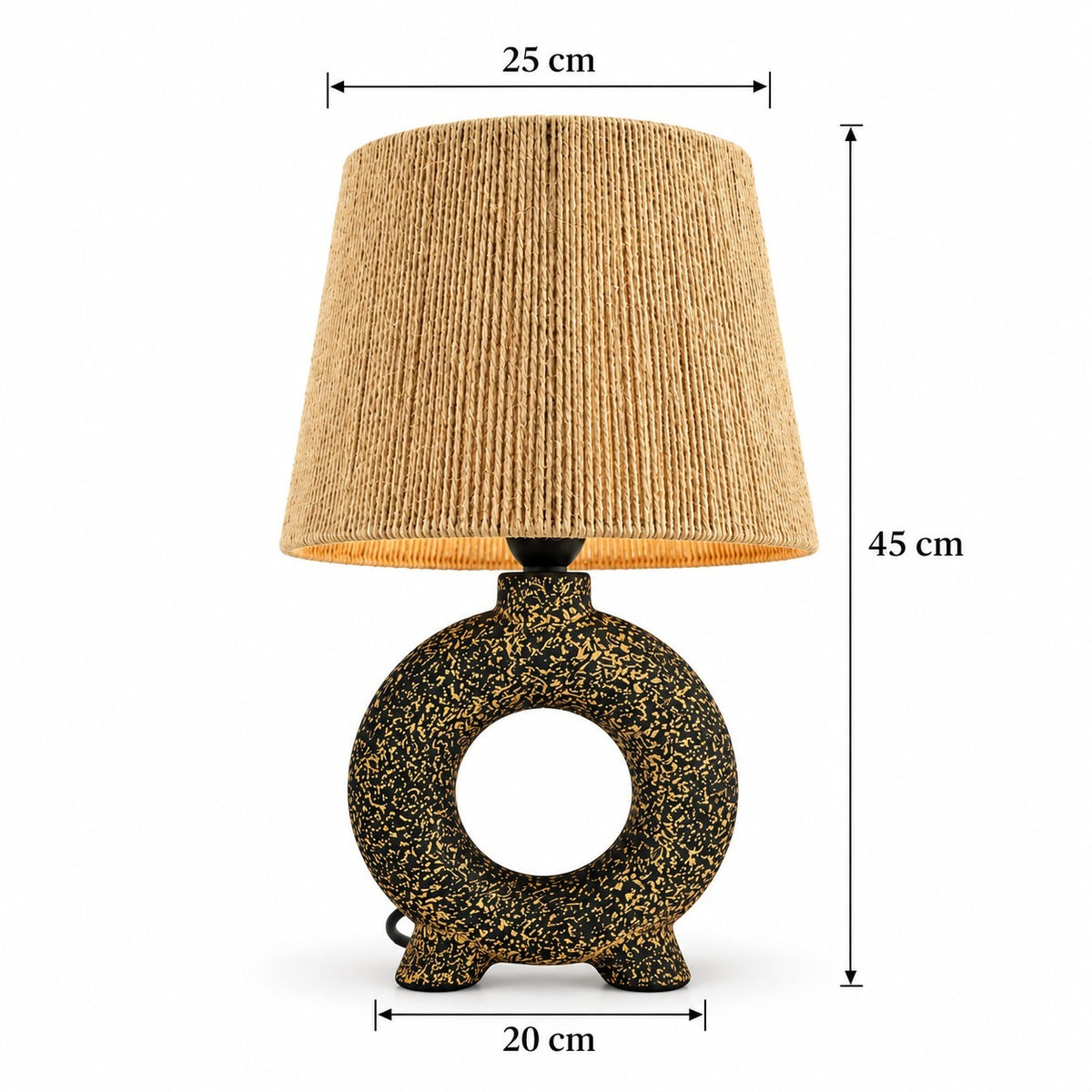 Textured Antique Gold Ring Table Lamp (Included Bulb)