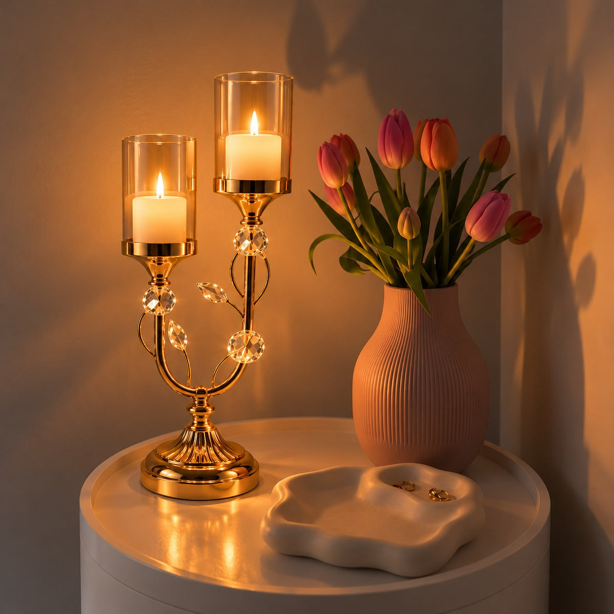 Dual Candle Holder Stand