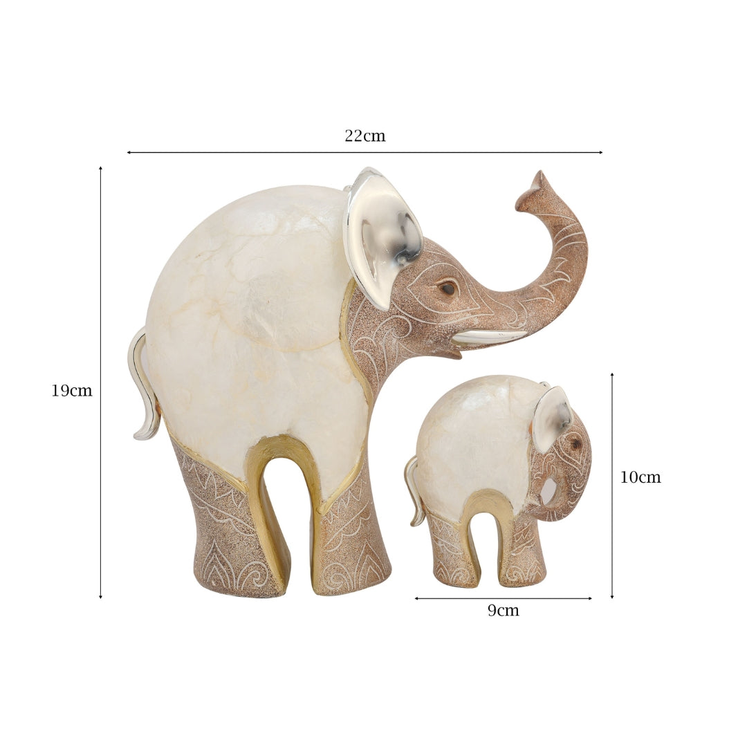 Luxury Mother & Child Elephant Showpiece Set