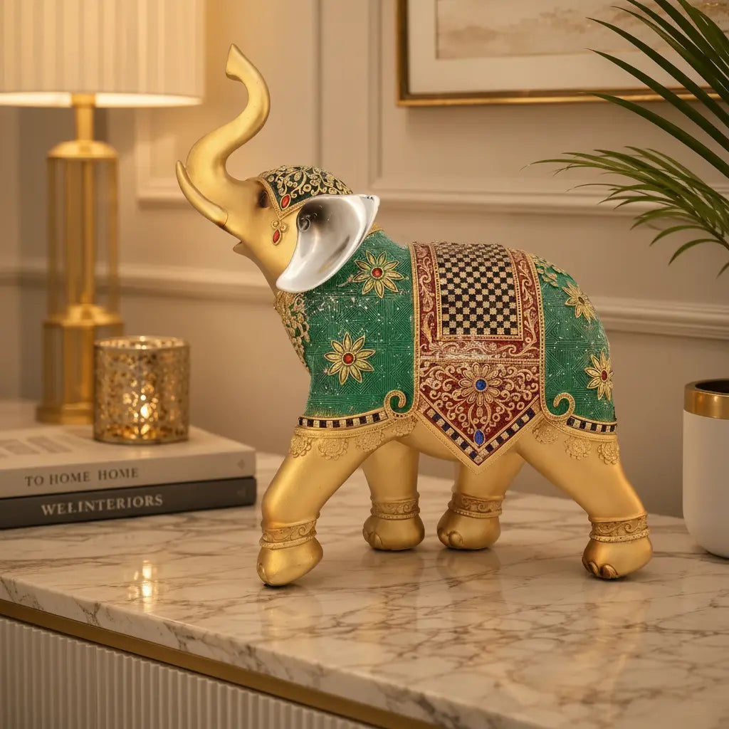 Royal Elegance Elephant Decor Showpiece