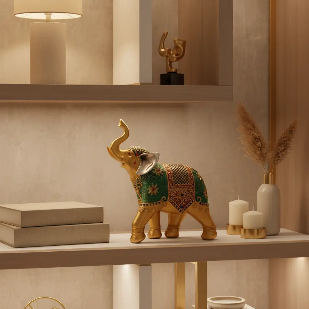 Royal Elegance Elephant Decor Showpiece