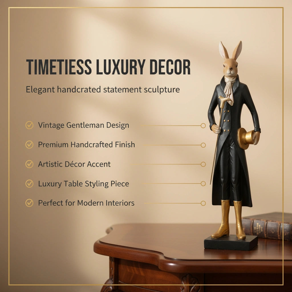 Royal Rabbit Gentleman Sculpture