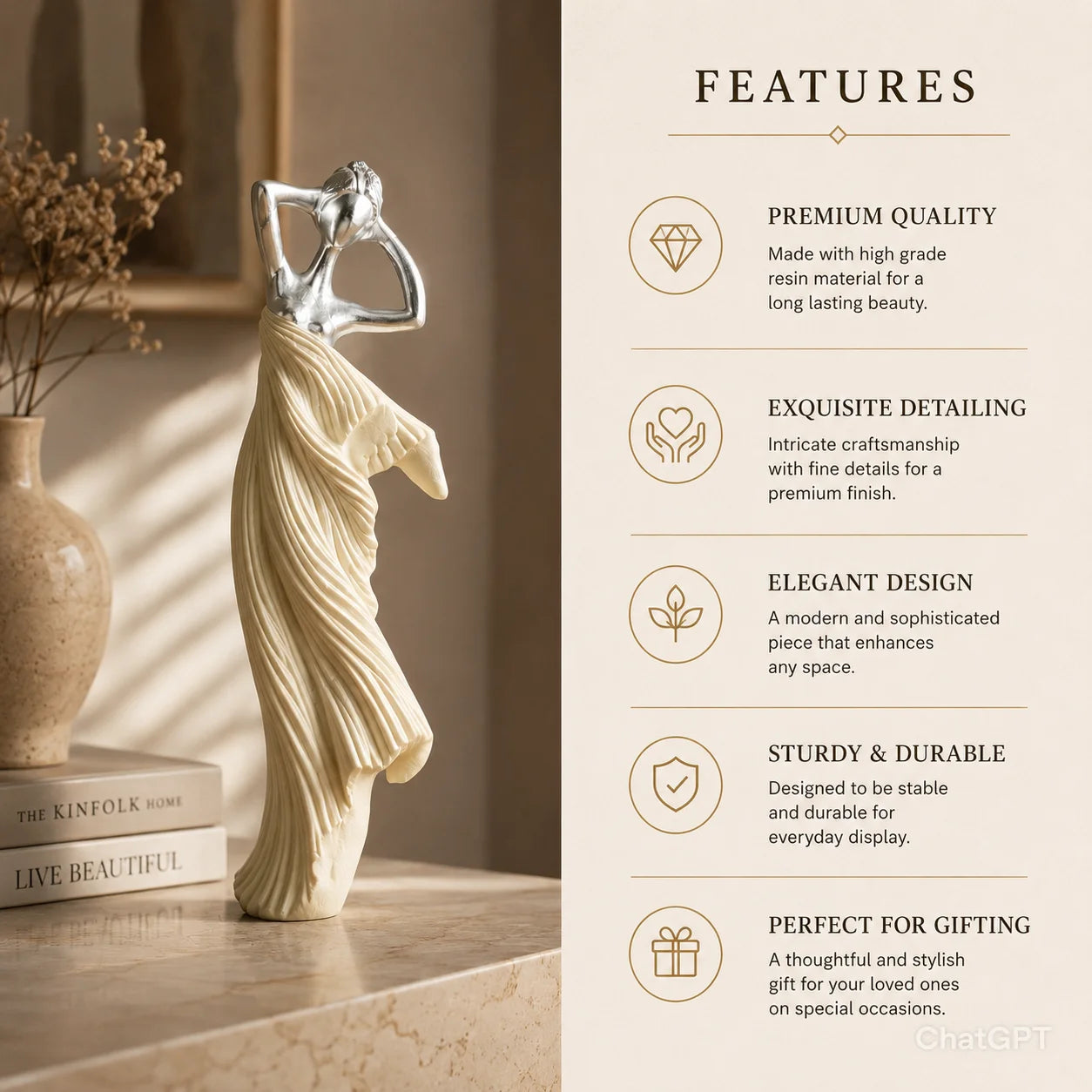 Celestia Grace Abstract Lady Sculpture Showpiece