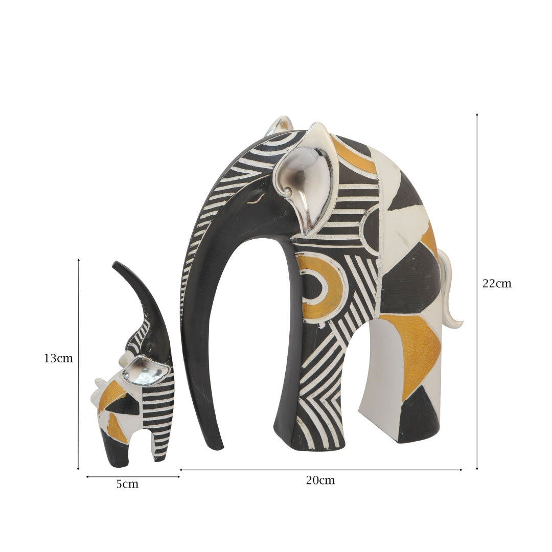Regal Aura Geometric Elephant Decor Showpiece Set
