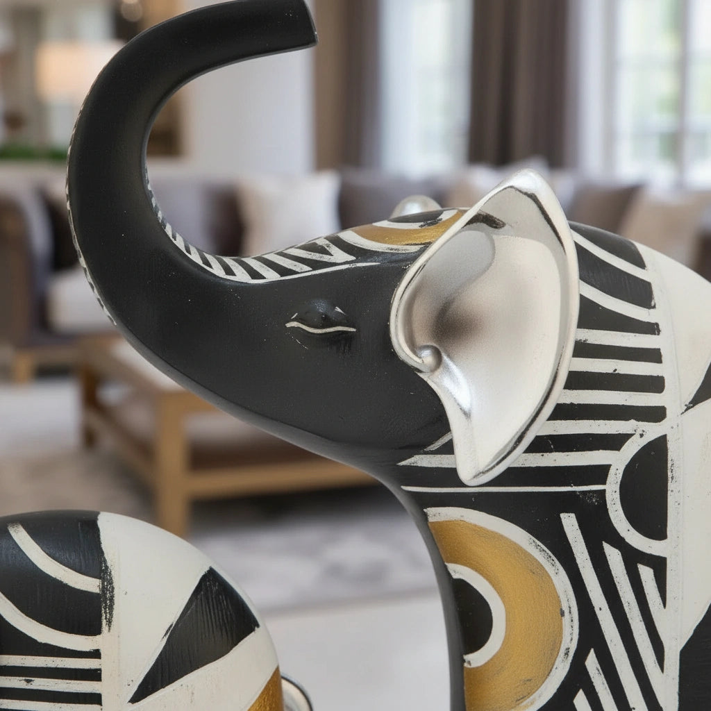 Geometric Elephant Showpiece Set