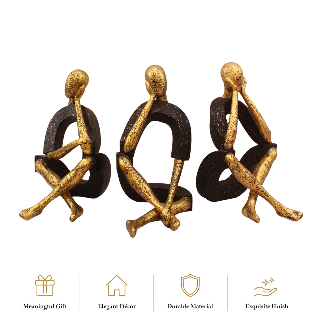 Three Wise Men Showpiece Set of 3 – Black & Gold