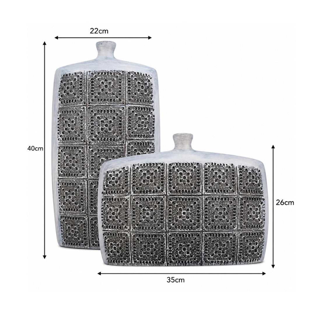 Elare Handcrafted Textured Decorative Ceramic Vase
