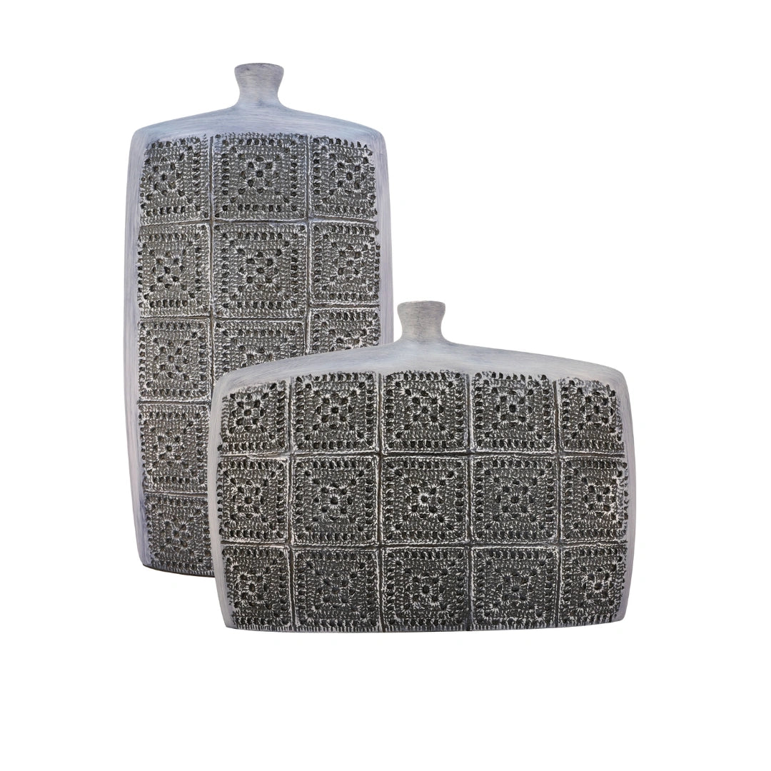 Elare Handcrafted Textured Decorative Ceramic Vase