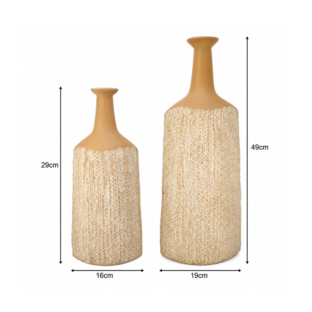 Handwoven Textured Decorative Polyresin Vase