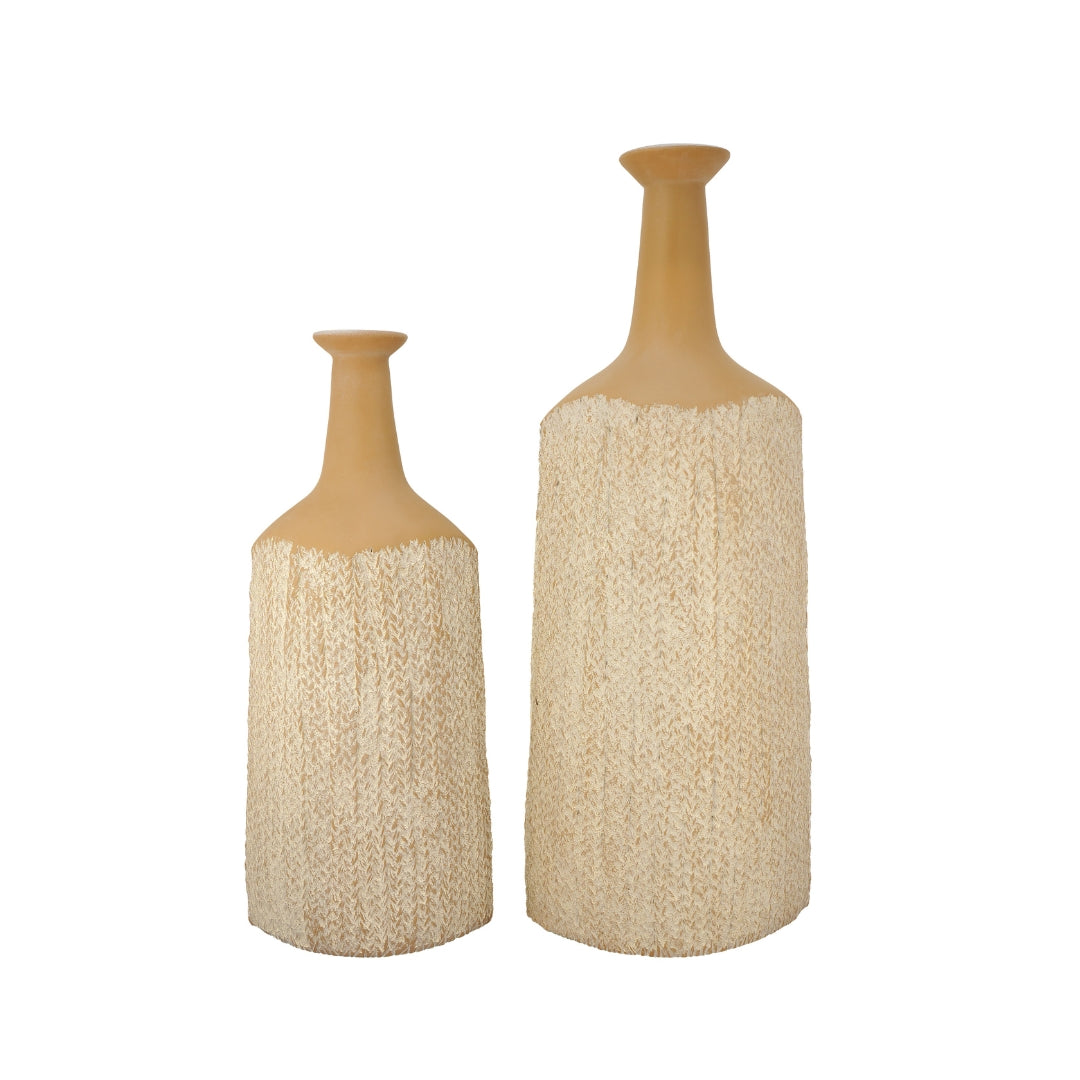 Handwoven Textured Decorative Polyresin Vase
