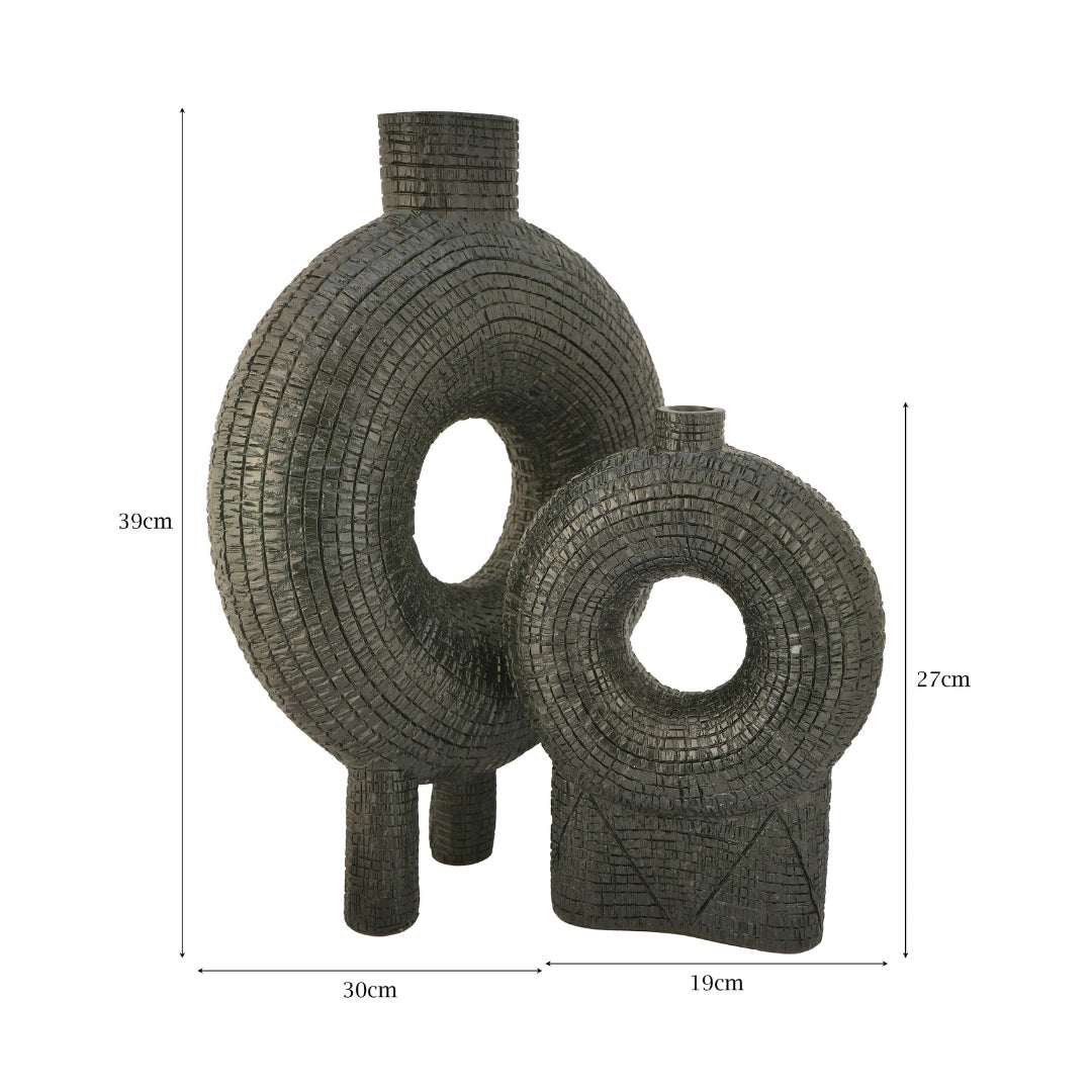 Sculptural Ring Vase Set – Modern Artistic Decor