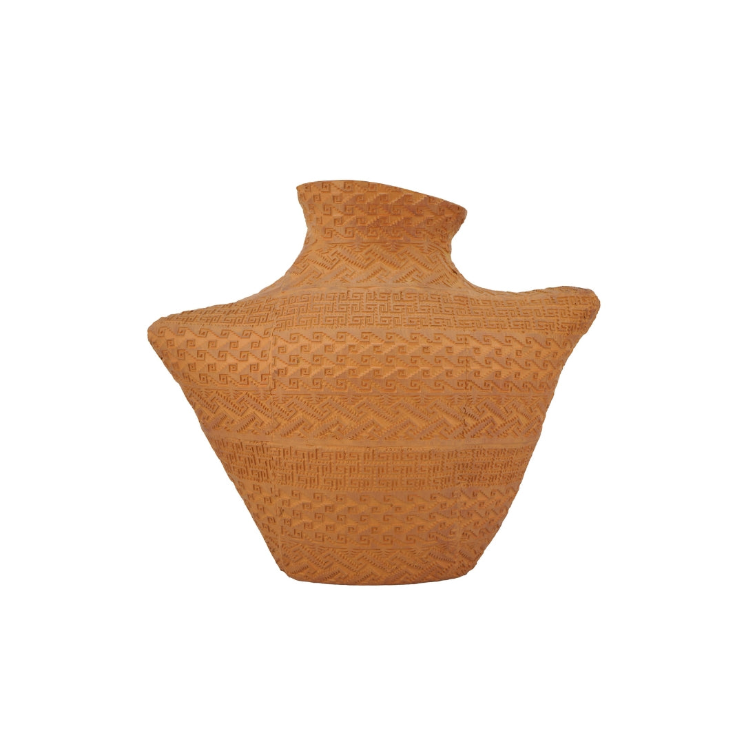 Terracotta Sculptural Textured Flower Vase