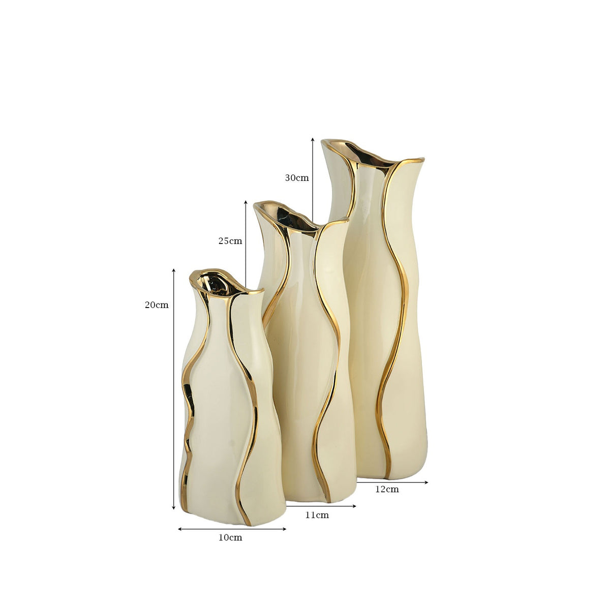Serpentine Wave Sculptural Ceramic Vase