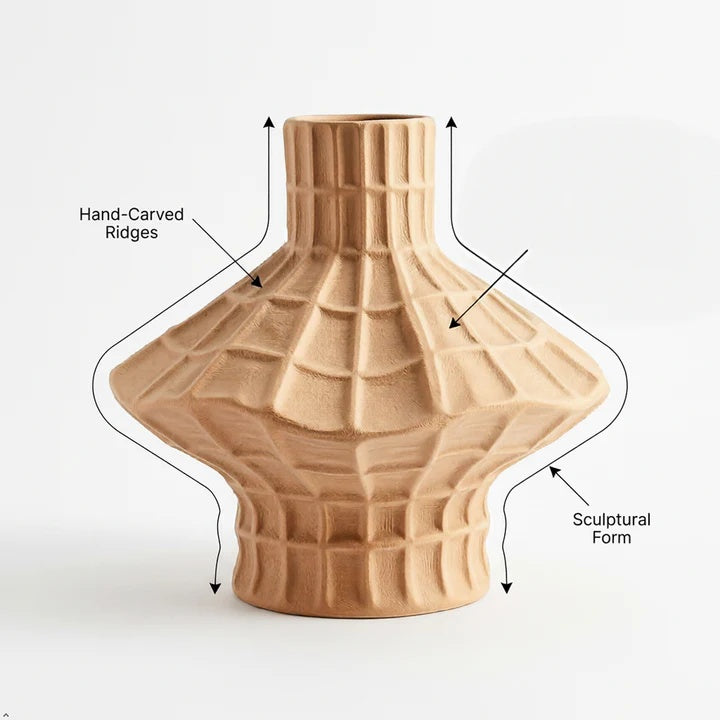 Geometric Faceted Vase Set