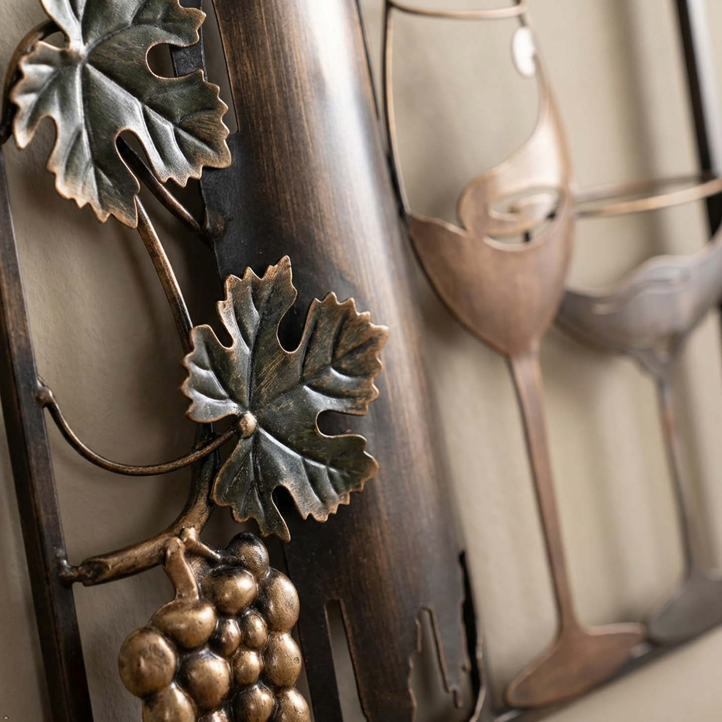 "Time for Wine" Metal Wall Art Décor
