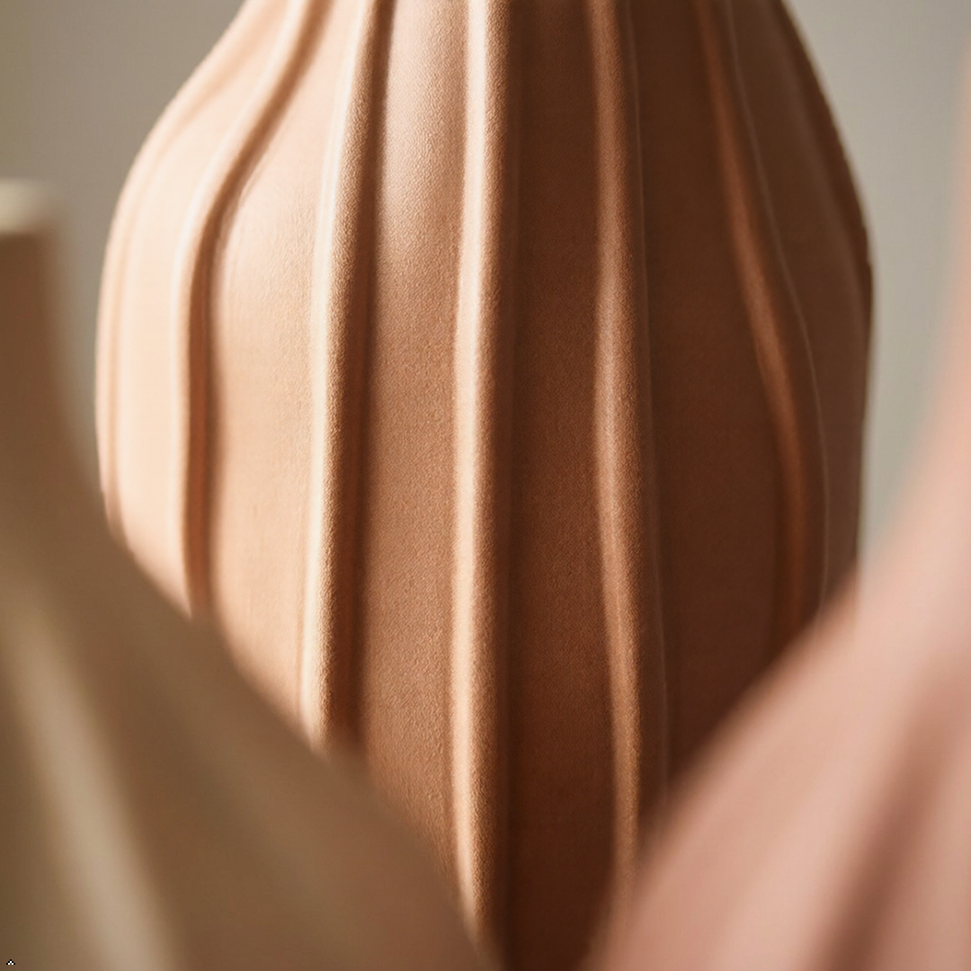 Earthy Ribbed Ceramic Vase