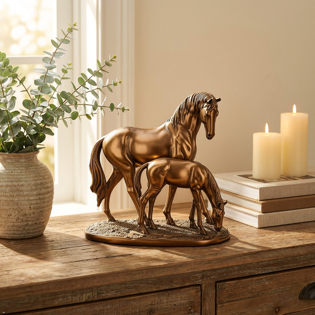 Horse Statue Creative Decorative Figurine for Fireplace  Tabletop Organizer