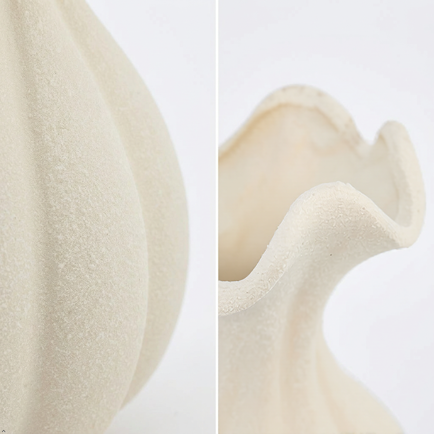 Organic Ruffled Neck Ceramic Vase