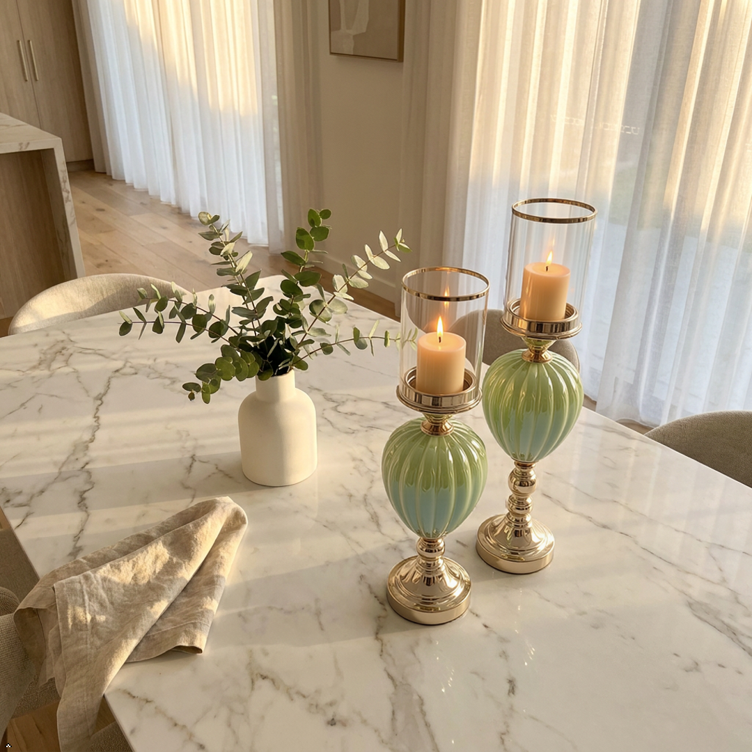 Verde Luxe Glass Candle Holder