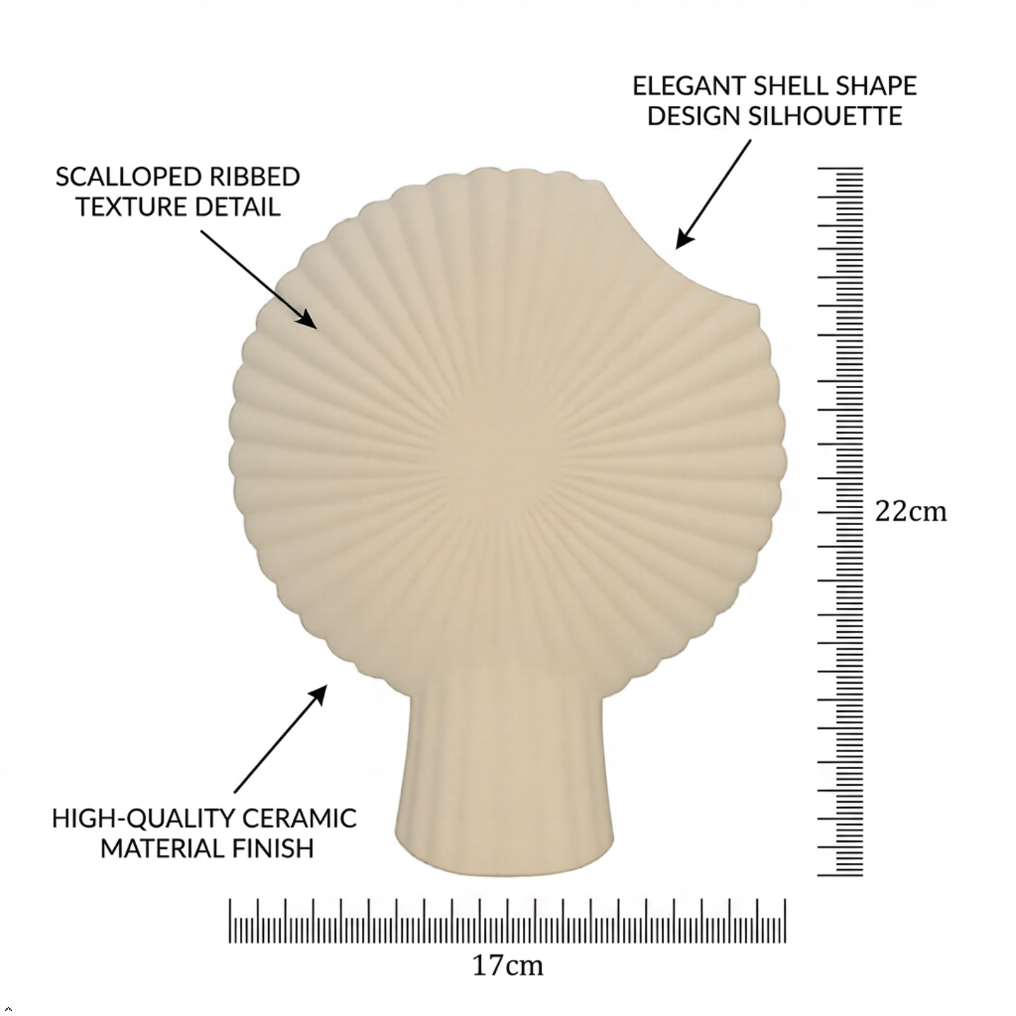 Elegant Scallop Shell Decorative Table Vase