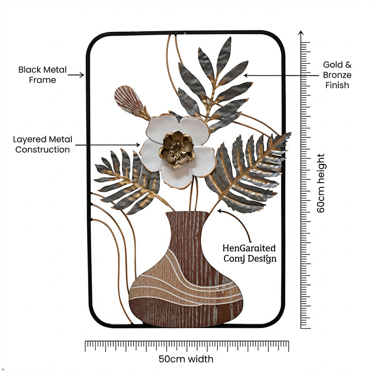 Floral Vase Metal Wall Art