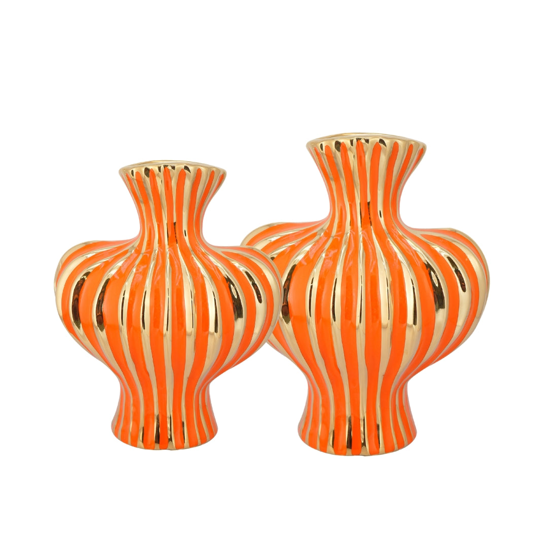Elare Striped Ceramic Decorative Vase Set